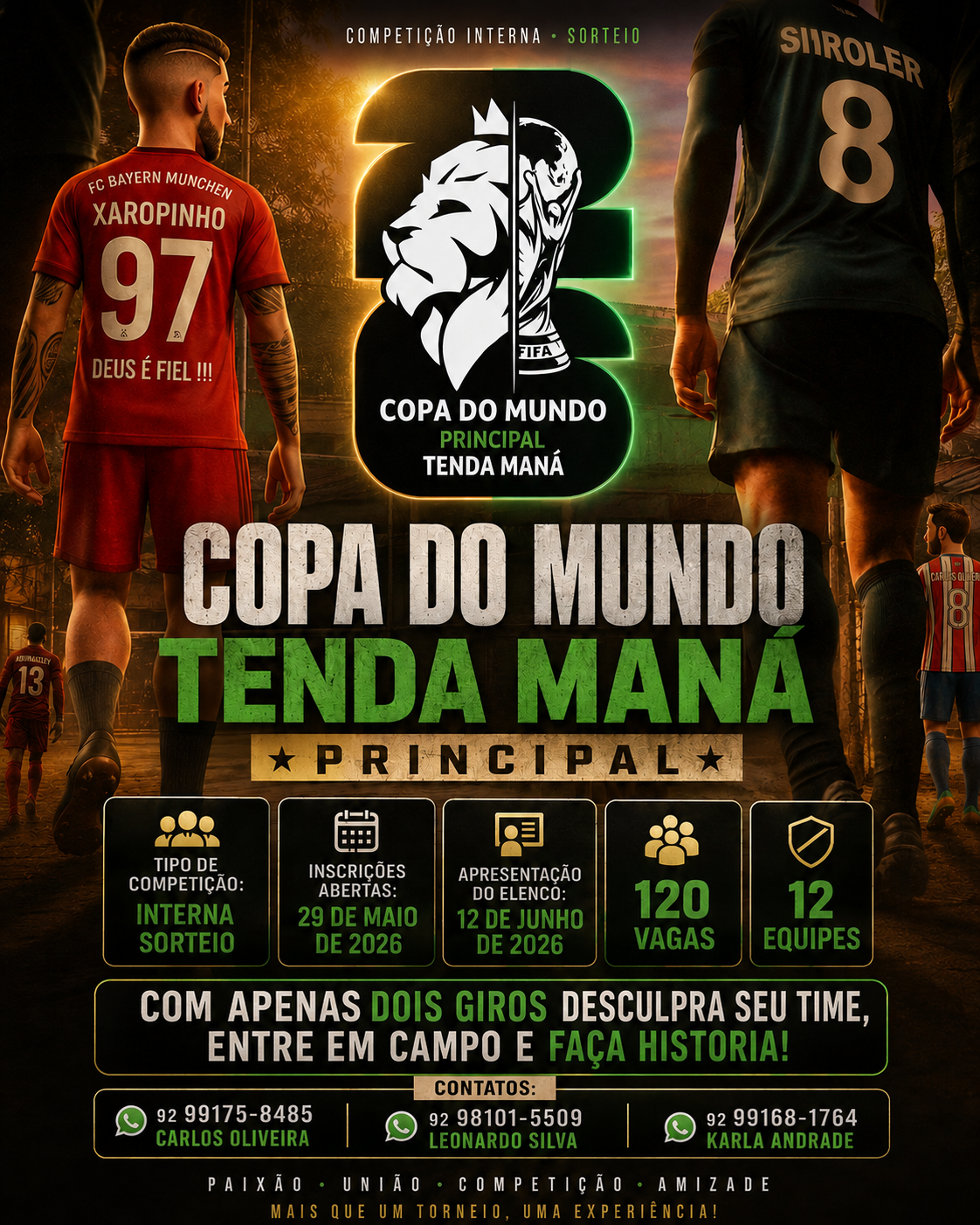 Inscrições Abertas para a Copa do Mundo Tenda Maná – Principal